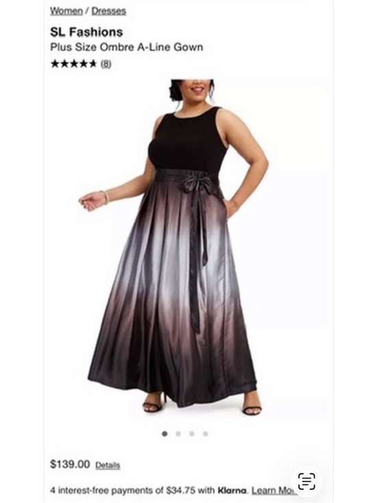 SL Fashions Dresses & Skirts - SL Fashions New York Black to Gray Ombre A-Line Plus Size Gown